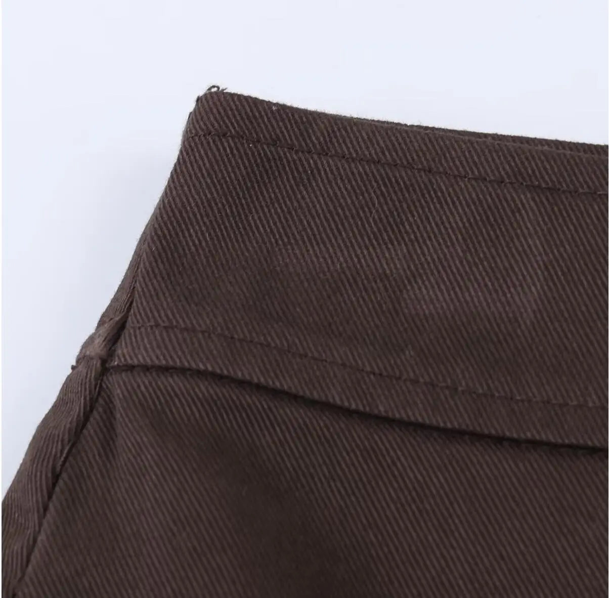 LIZAKOSHT  -  Spring Summer Cargo Low Waist Shorts Skirts for Women Safari Short Trousers Side Pockets  Casual Street Bottom Deep Brown