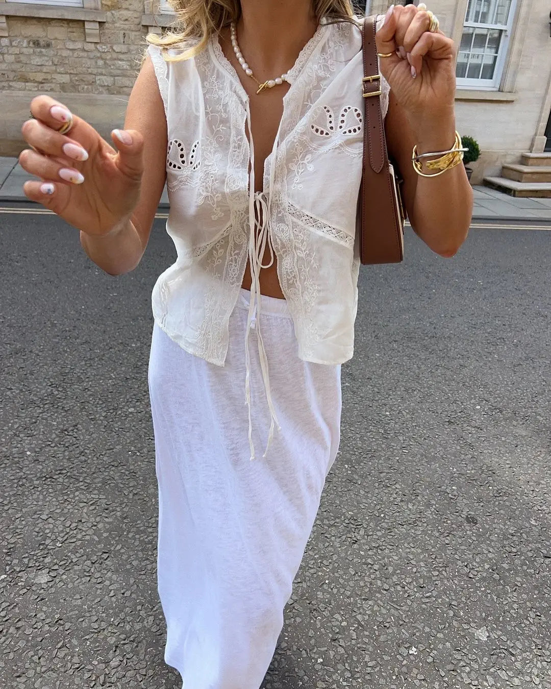 LIZAKOSHT  -  Sleeveless Lace-up Summer Blouse  Cotton Floral Embroidered lace Blouses Shirts Women Tops Vintage Boho Beach Wear Casual Blusas