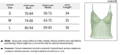 LIZAKOSHT  -  Sexy V-Neck Lace Cami Women's Ruffle Trim Crop Top Y2K Stretchy Sleeveless Shirt for Summer Cutout Cami Crop Tops