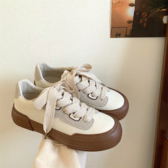 Lizakosht American Retro Caramel Canvas Shoes Women's Spring Versatile I Korean Edition Student Thick Sole Casual Board Shoes