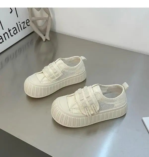LIZAKOSHT  -  Round Toe Women's Shoes Platform Elegant Slip-on Casual Female Sneakers Clogs Summer Small Slip On New Leisure Lace Sexy Hook &