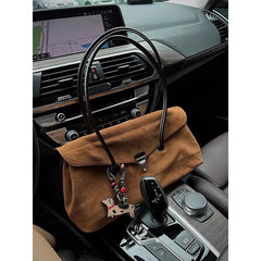 LIZAKOSHT  -  New Brown Suede High-end Tote Bag Fashionable Women's Bag Versatile Suede Handbag Single Shoulder Armpit Bag Commuter Bag