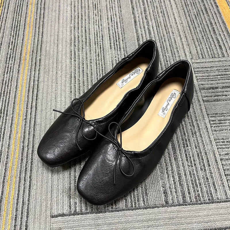 LIZAKOSHT  -  Female Slip On Ballet Butterfly-Knot Ladies Flats Shoes New In Casual Shallow Fashion Soft Dress Women Flat With Shoes