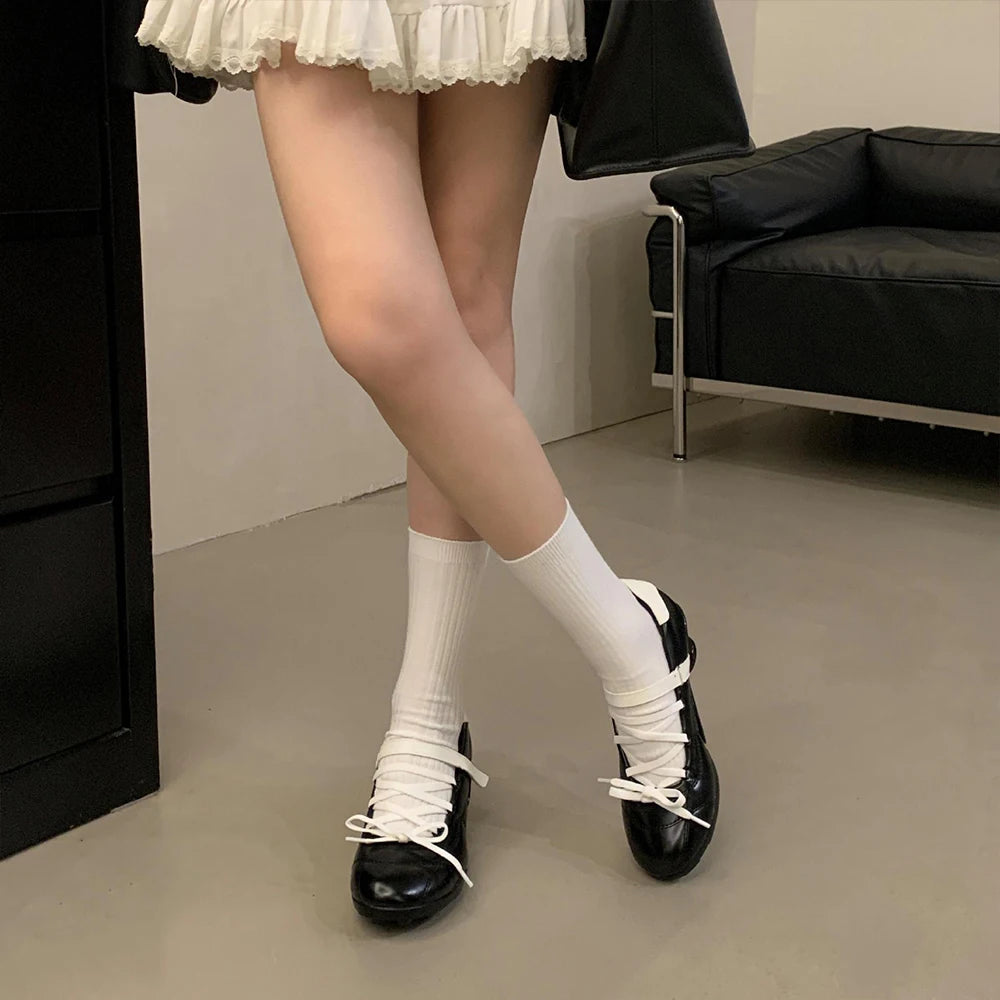 LIZAKOSHT  -  New Sports Style Lace Up Ballet Shoes Women's Designer High Heels Mary Jane Dance Ballroom Party Prom Shoes 1.97 inch