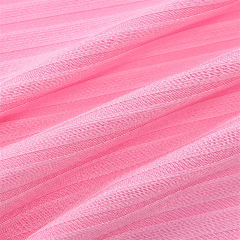 LIZAKOSHT  -  Bubble Dress Women Summer Solid Color Round Neck Sleeveless Ribbed Mini Dress y2k Clothes Going Out Party Dresses