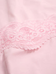 LIZAKOSHT  -  Lace Trim Sexy Bodycon Dress Women Summer Pink High Elastic Sleeveless Short Vestidos Vintage Sweet Solid Slim Camis Dresses