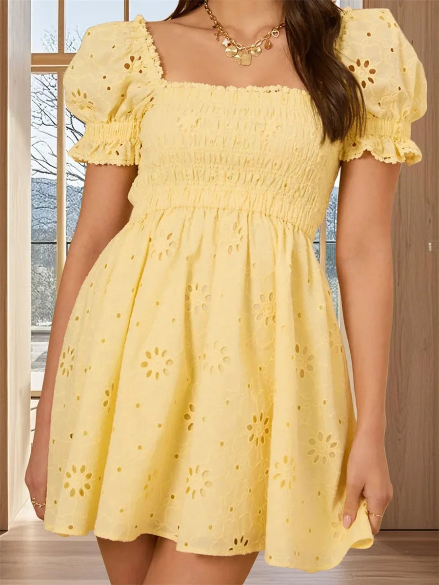 LIZAKOSHT  -  Women s Ruffle Sleeve Floral Print V-Neck Wrap Dress with Tie Waist and Ruffle Hem Knee-Length A-Line Dress