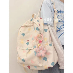 LIZAKOSHT  -  Korean Ins Cute Cartoon Printed Backpack Preppy School Backpack for College Students Y2k All Match Sweet Girl Back Pack Mochilas