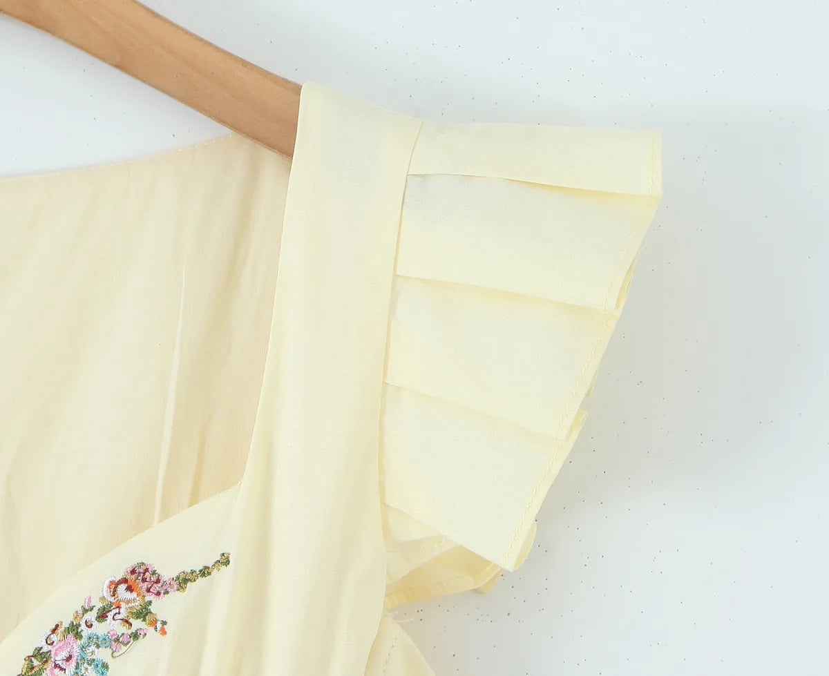 LIZAKOSHT  -  Fashion Embroidery Summer Sweet and Spicy Lace Stitching Embroidery Waist Strap Small Skirt