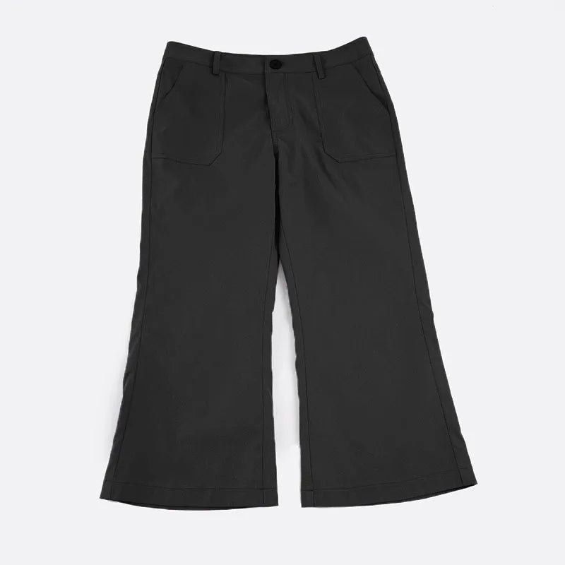 LIZAKOSHT  -  Euramerican Street Lazy Simple Low Waist Mid-length Pants Y2k Aesthetic All Match Flare Suit Trousers Harajuku Pant Women Clothe