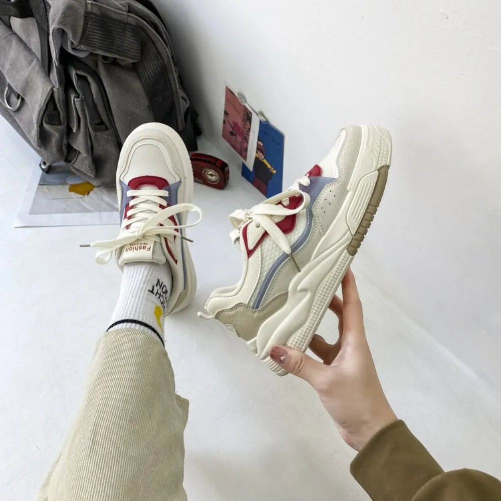 LIZAKOSHT  -  Koran Fashion Women Sneakers Spring Autumn New Designer Platform Board Shoes Female Color Match Breathable Zapatos De Mujer