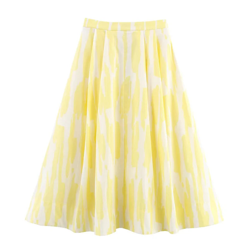 LIZAKOSHT  -  Women's Skirts Summer 2025 New Print Elegant Women's High Waist Skirts Chic Casual Joker Summer Travel Youth Skirts