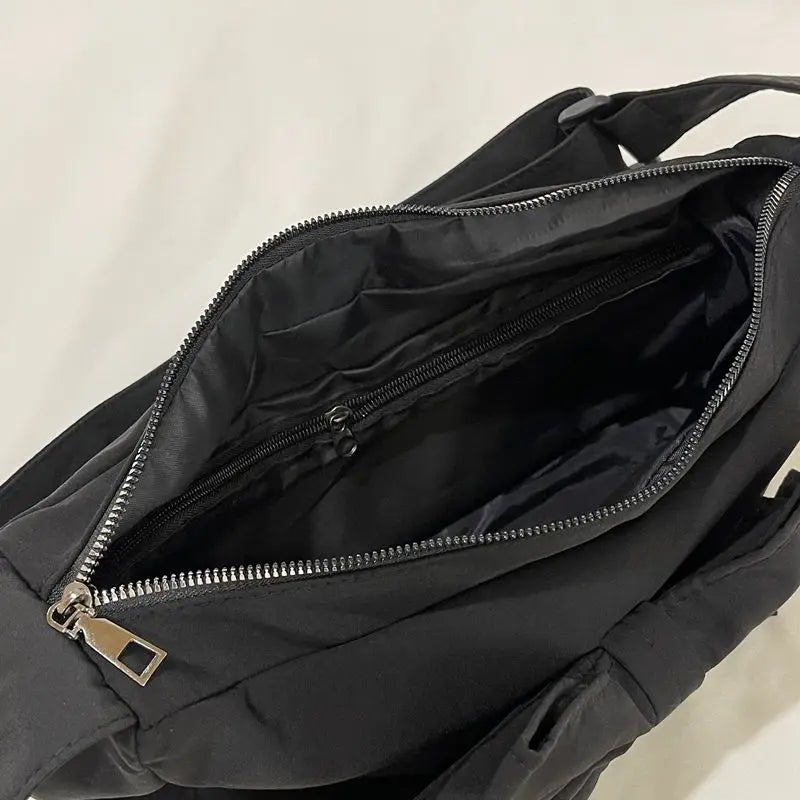 LIZAKOSHT  -  Women New Students All Match Crossbody Bags Y2k Aesthetic Trendy Simple Bow Canvas Bag 2024 Preppy Sweet   Shoulder