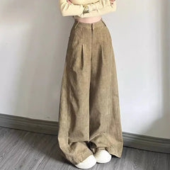 LIZAKOSHT  -  Jeans High Waist Straight Hot Girl Retro Distressed Women'S Loose Slimming Wide Leg Pants Drape Floor Mopping Trousers