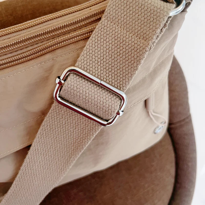 LIZAKOSHT  -  Waterproof Canvas Nylon Crossbody Bag Lightweight Faionable Mom Bag Leisure Walking oulder Bag Zipper Closure Soft Ox...