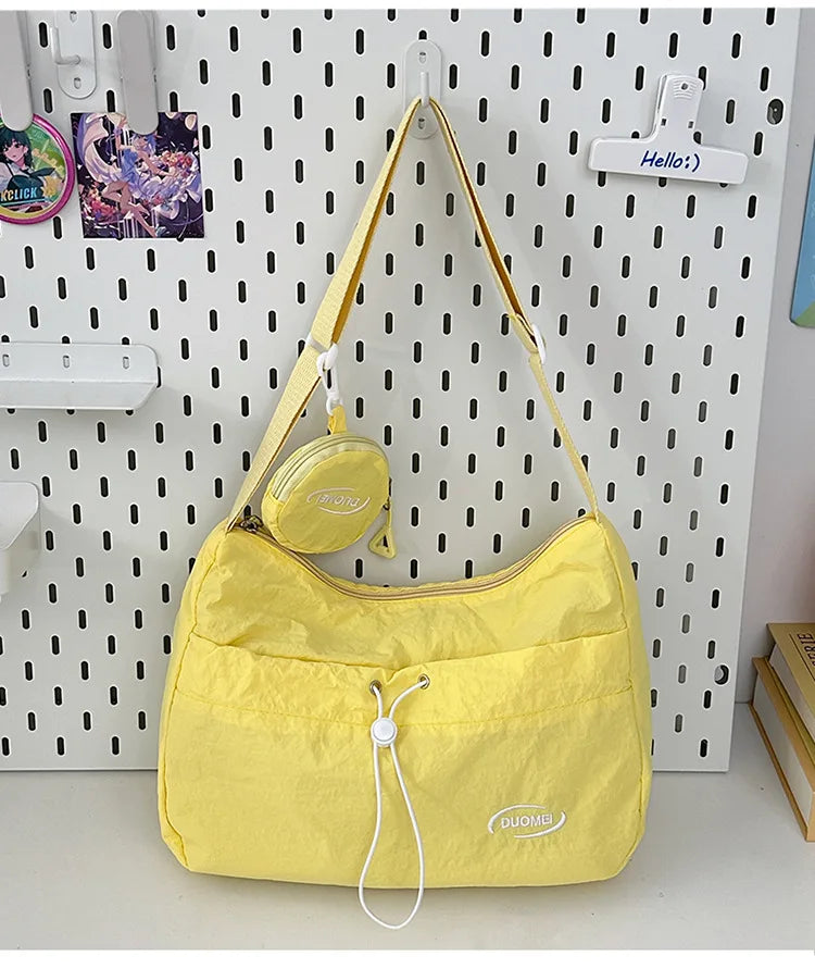 LIZAKOSHT  -  Japan Style Women Crossbody Bag New Casual Nylon Letter Composite Bag Simple Large Capacity Canvas Single Shoulder Tote Bag
