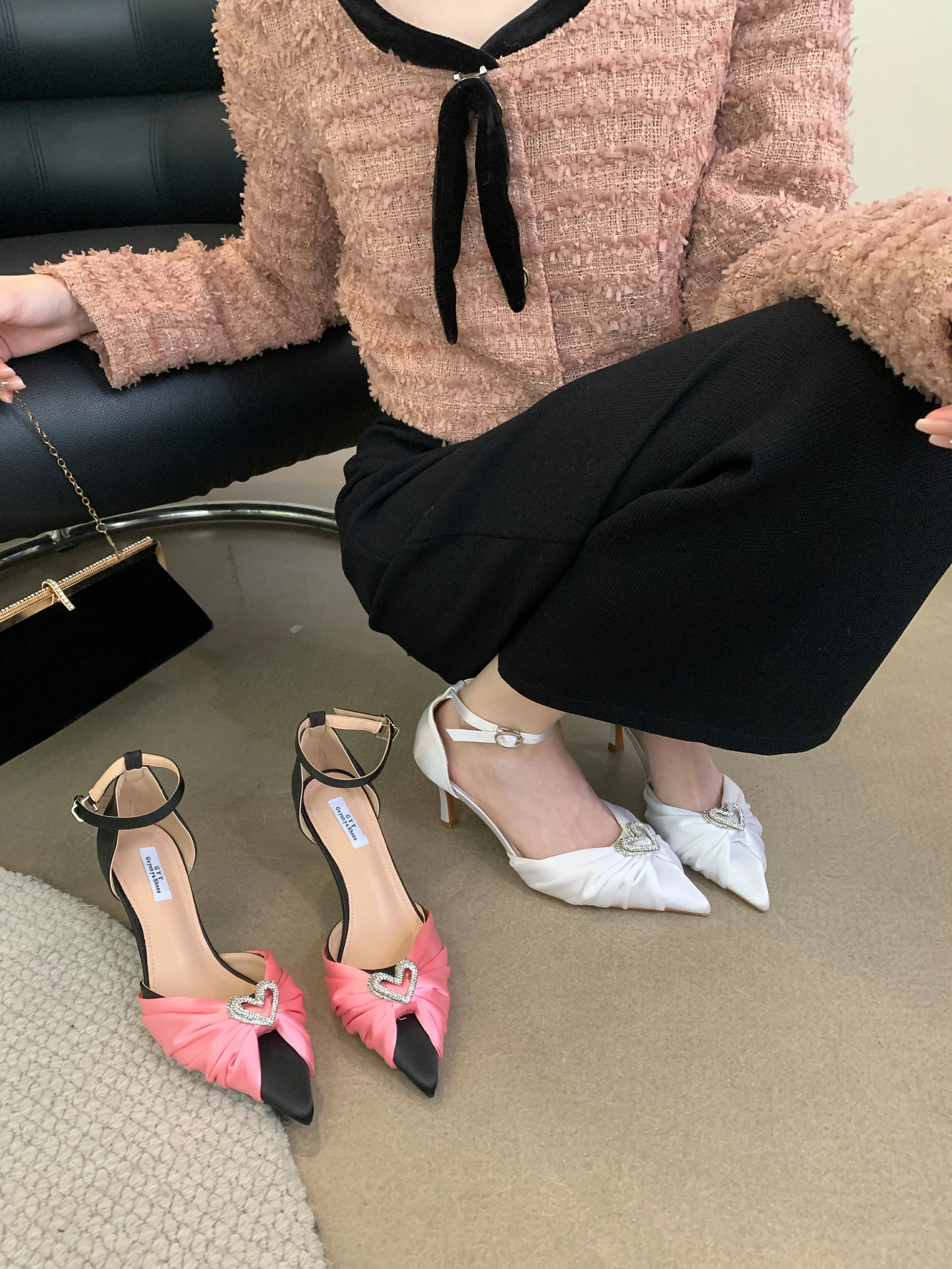 LIZAKOSHT  -  Spring New Women's High Heels Pointed Fine Heels Wedding Shoes Banquet Shoes Heels Women
