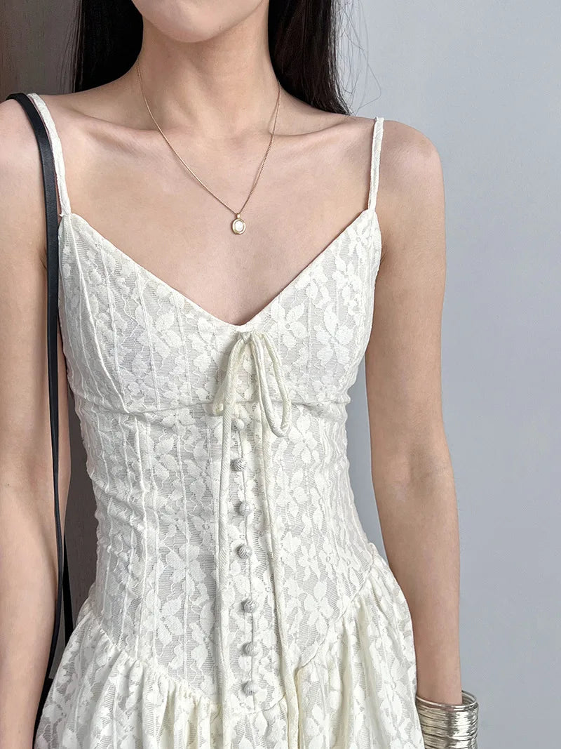 LIZAKOSHT  -  Cotton Blend Women Fashion Sleeveless Flower Long Dress Slim Body Sexy Elegant Spaghetti Strap Beige Maxi Dress Vestidos Clothes