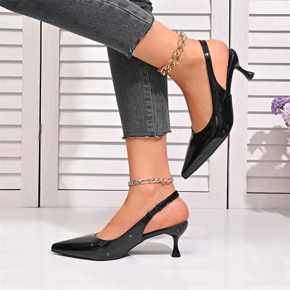 LIZAKOSHT  -  Big Size 43 Elegant Burgundy Pointy Toe Two-Piece Pumps Summer Bow-knot 6cm Kitten Heels Black Office Lady Shoes Women
