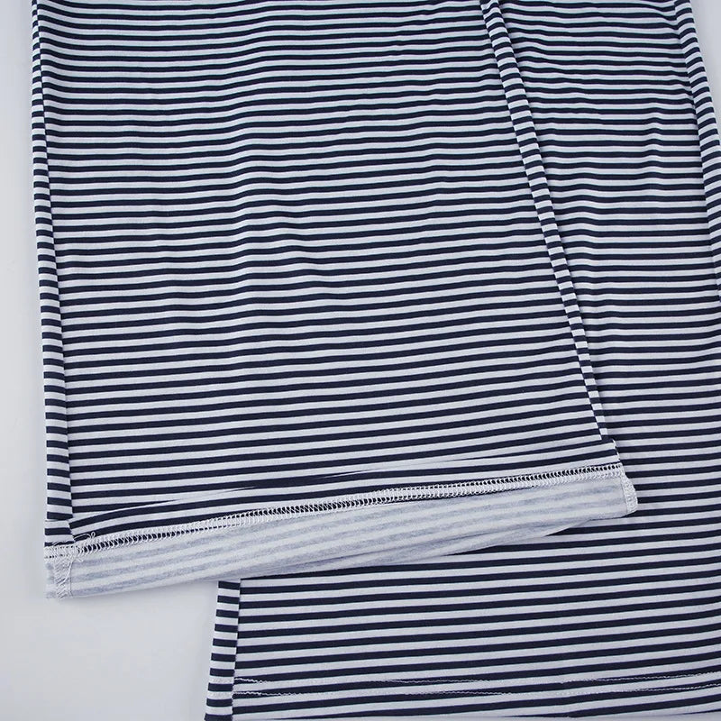 LIZAKOSHT  -  Y2K Women Casual Knit Pants Slim Fit Lazy Style Striped European American Versatile Waist Cinching Trousers