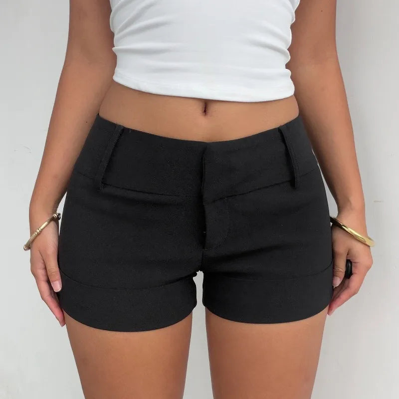 LIZAKOSHT  -  Punk Fashion American High Street Low Waist Summer Shorts Y2k Aesthetic Slim Harajuku All Match Short Pants Spice Girl Trousers