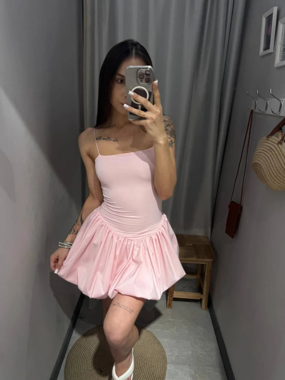 LIZAKOSHT  -  Spring Slim Temperament Dress Sexy Perspective Sling Hip Women's Short Skirt