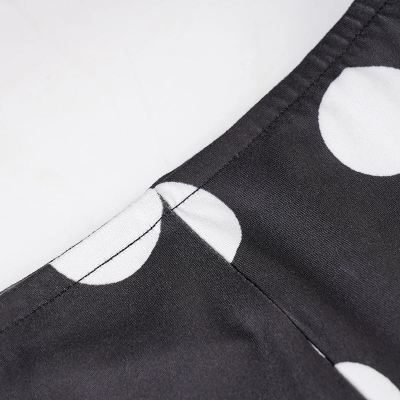 LIZAKOSHT  -  Contrasting Polka Dot Patchwork Elegant A-Line Knit Skirt Summer Vacation Beach Low-Rise Skirt Streetwear Women Clothes