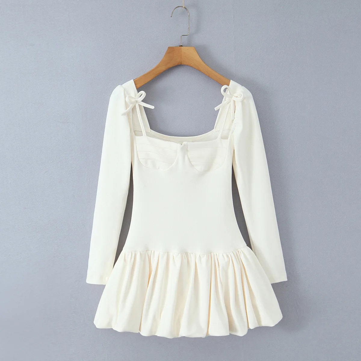 LIZAKOSHT  -  Women Long Sleeve Tie Up Bubble Mini  Pretty Mood in Vika Dress