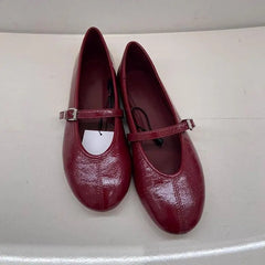 LIZAKOSHT  -  Pai Flat Bot Ballet oes Women's Versatile Simple round Head Slip-On Single oes Bule Red Mary Jane oes Casual Sle