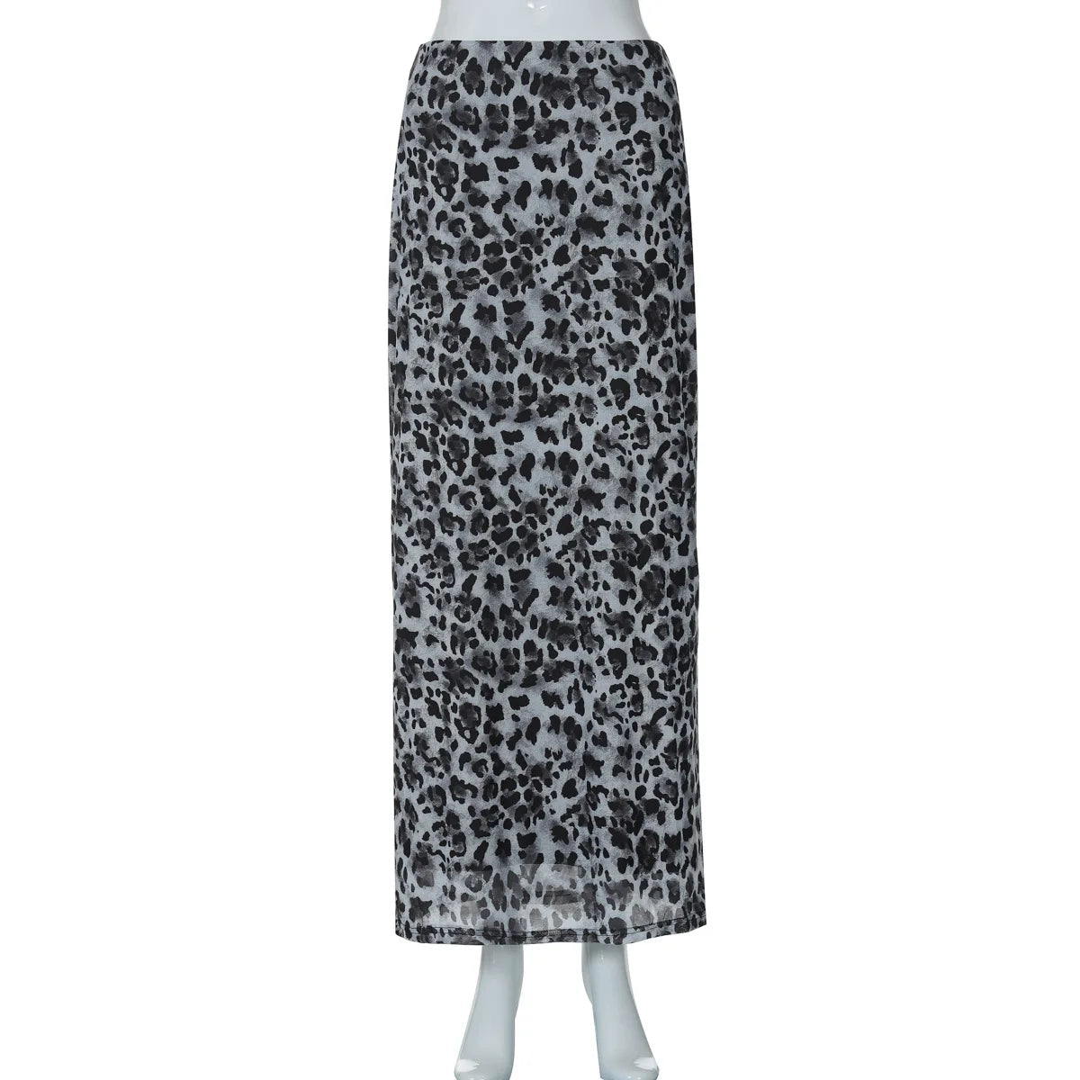 LIZAKOSHT  -  Women's Skirts Summer Fashion Chic Leopard Print Mesh Long Skirt Female Clothing High Waist Slim Dress Streetwear