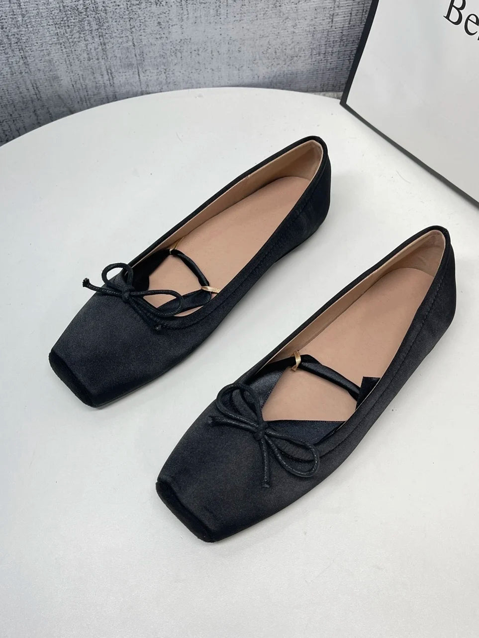 LIZAKOSHT  -  Ballet Flat Mary Jane oes Women's Faion Satin Bow Tie Single oes Spring Autumn Low Heel Synthetic Leather Interior Casual