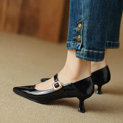 LIZAKOSHT  -  Sharp pointed shallow mouth single shoe autumn new comfortable breathable leather single shoe