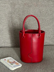 LIZAKOSHT  -  Office Lady PU Elegant Red Shoulder Bags Women Bucket Bag Fashion Commuter Solid Color Tote Bag Classic Bolsos All-match