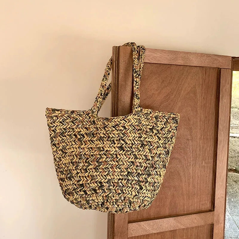 LIZAKOSHT  -  Fashion Summer Handmade Straw Shoulder Bag Large Capacity Woven Tote Beach Bags For Women