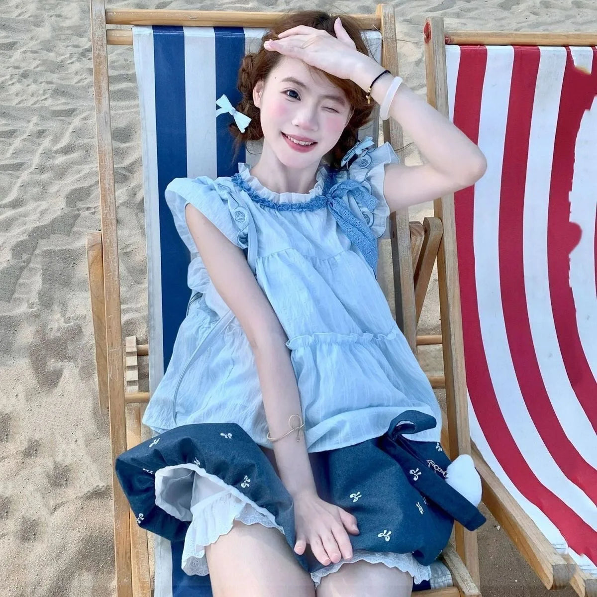 LIZAKOSHT  -  Y2k Harajuku Vintage Sweet Slim 2 Piece Skirt Sets Kawaii Bow Sleeveless Tops + Print Cake Mini Skirts 2000s Lolita Suits Summer