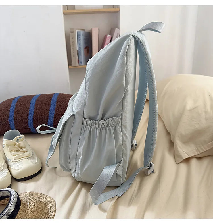 LIZAKOSHT  -  Junior High School Girl Backpack Summer New College Style Bow School Backpack Fashion Candy Colored Pleated Backpack School Bag