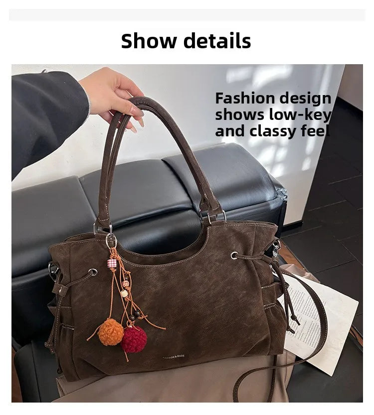 LIZAKOSHT  -  Simple Fashion Suede Crossbody Bag Women Large Capacity Shoulder Bag for Work Comfortable and Versatile Texture Commuting Bag