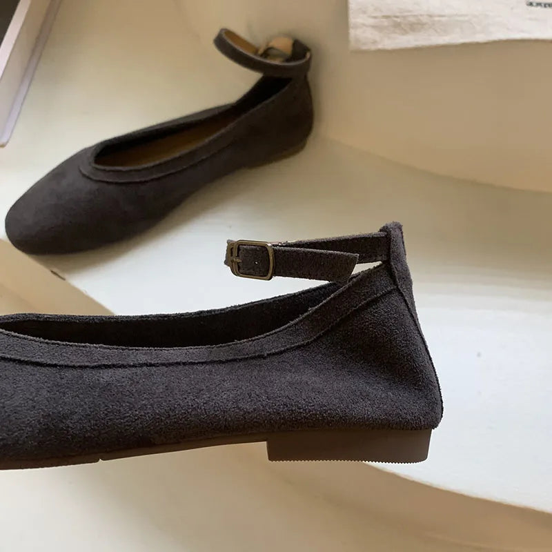 LIZAKOSHT  -  Brand Autumn Women Flat Shoes Ladies Round Toe Mary Jane Shoes Soft Sole Shallow Slip On Ballerinas Shoe Dree Shoes Mule