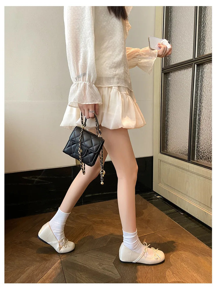 LIZAKOSHT  -  sweet pink silk height increasing flats women round toe bowtie lolita shoes ankle strap elevator mary janes shoes woman