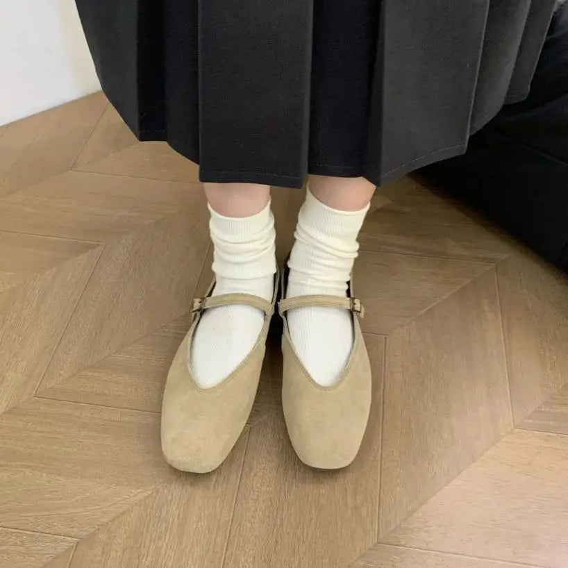LIZAKOSHT  -  New Brand Women Flats Ladies Casual Ballet Shoes Round Toe Shallow Slip On Soft Leather Eelgant Dress Shoes Mujer