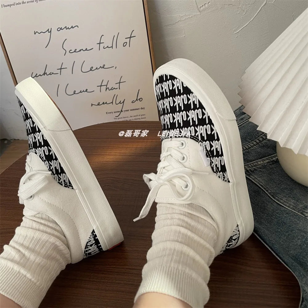 LIZAKOSHT  -  All-Match Mixed Colors Espadrille Shoes Casual Female Sneakers Small New Lace-Up Fabric Leisure Canvas Shoes