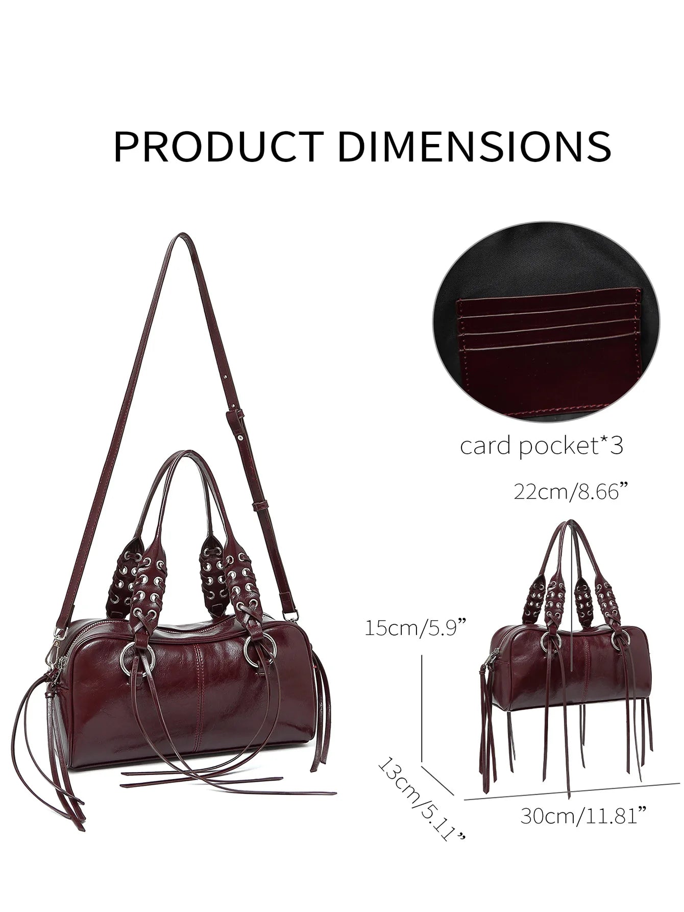LIZAKOSHT  -  Vintage Rivet Braided Rope Handbag Women Large Capacity Motorcycle Style Bag Ladies Harajuku Hot Girl Tassel Y2k Crossbody Bags