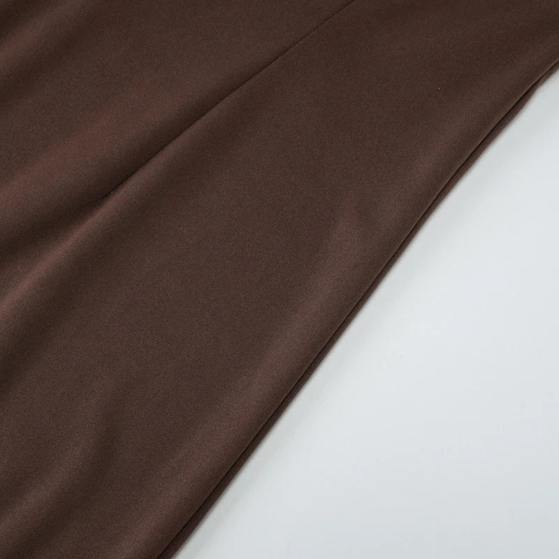 LIZAKOSHT  -  Temperament Minimalist Camisole Dress For Women Fashion Solid Color Sleeveless Backless Ruched Straight Slim Dress Clubwear
