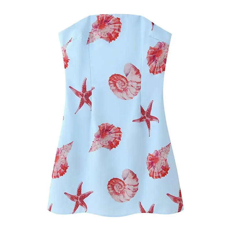 LIZAKOSHT  -  Summer Strapless Dress For Women Fashion Sleeveless Slim Short Dresses Woman Hotsweet Female Mini Dress Vestidos