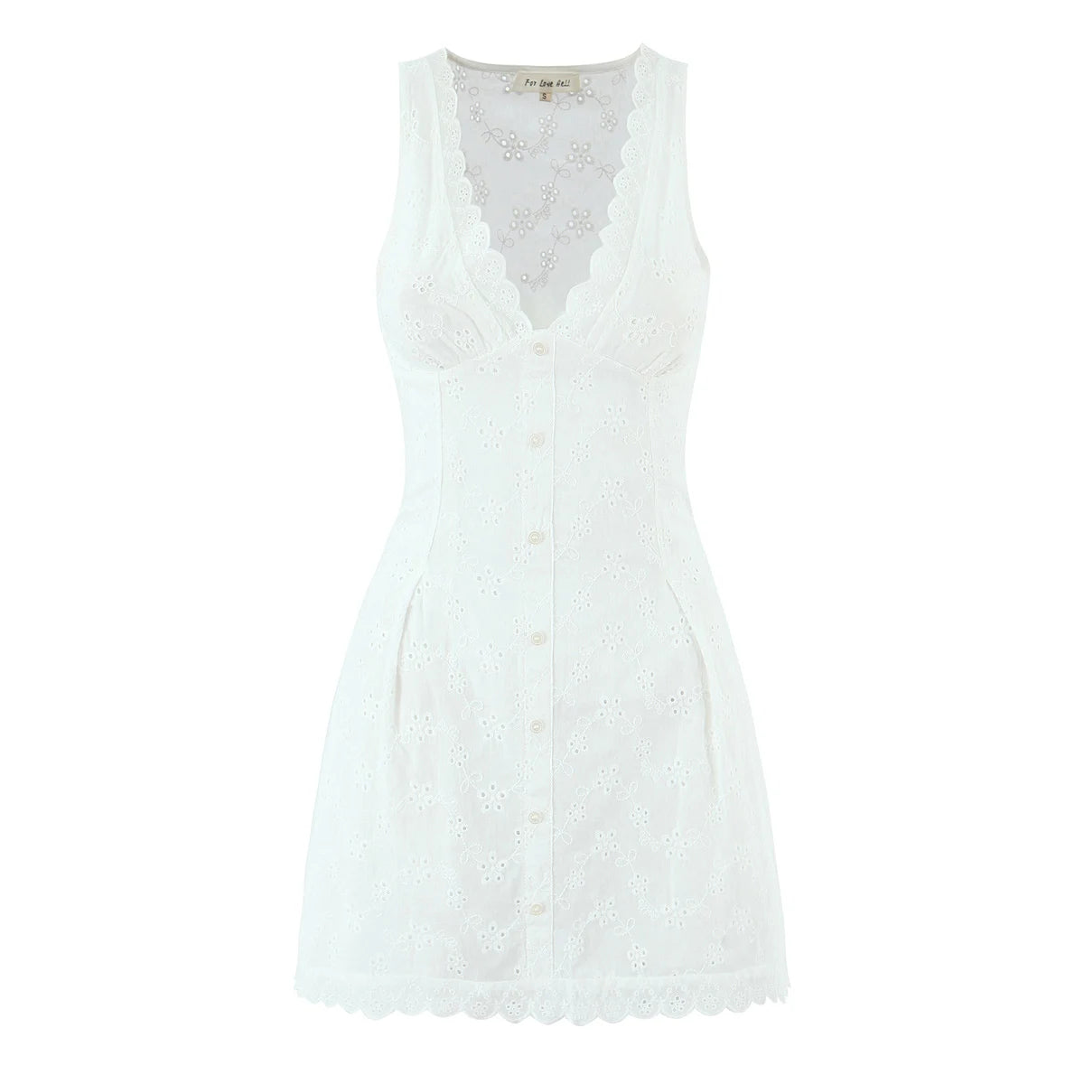 LIZAKOSHT  -  Summer Vintage clothes button up V neck Dress Women white lace Mini Dresses for woman Sleeveless Dress Graduation red plaid
