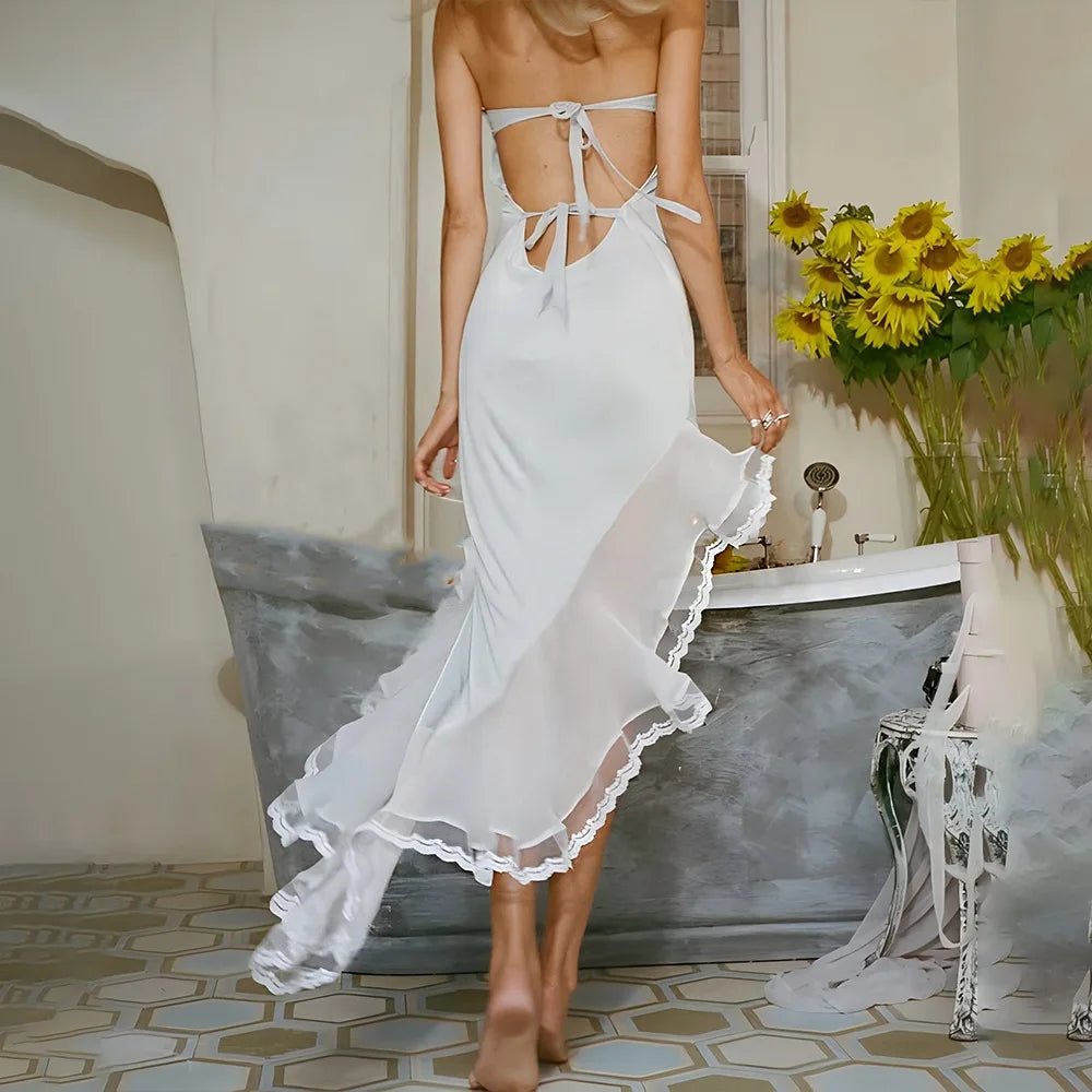 LIZAKOSHT  -  Sexy Slim Fit Bal Irregular Long Skirt High Waist Svel Midi Dr Women's Faion Ele Simple Color