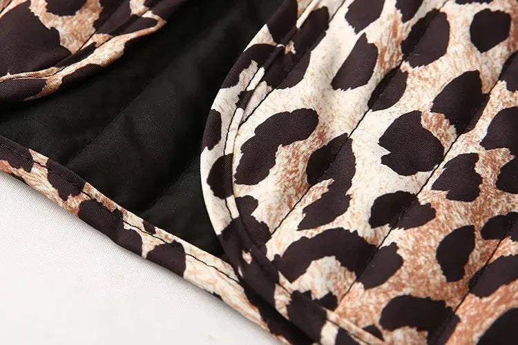 LIZAKOSHT  -  Women's Autumn Spring Top Coat Vest Leopard Print Tie Comfortable Casual Design Fashion Advanced Soft Niche Versatile Skinny