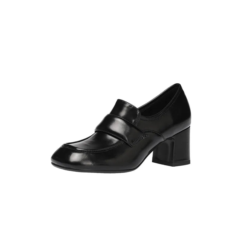 LIZAKOSHT  -  Fashion Pumps New High Quality Genuine Leather Shoes Round Head Coarse Heels High Heels Loafers Shoes Women's Shoes