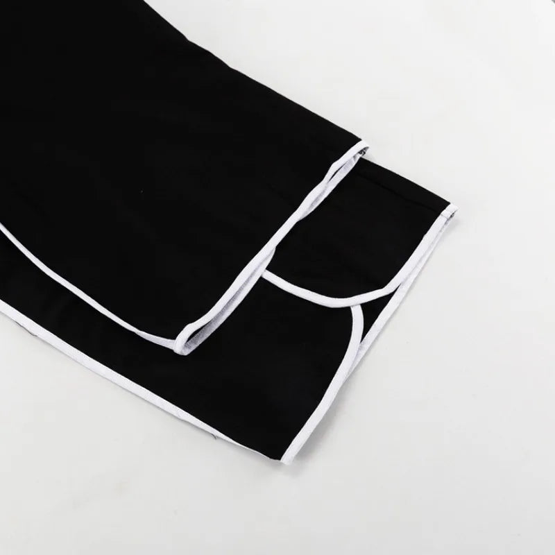 LIZAKOSHT  -  Clashing Colors Tank Tops And Pant 2 Piece Sets For Women Fashion V Neck Sleeveless Pullover Top Lace Up Loose Pant Suit