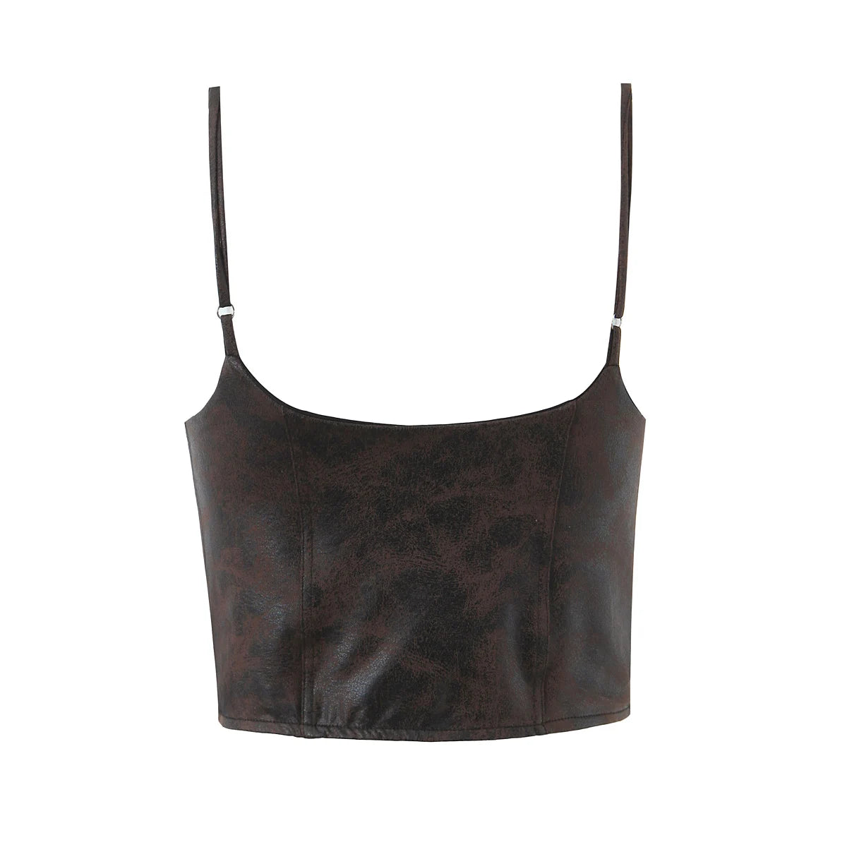 LIZAKOSHT  -  Sexy Brown Patchwork Wood ears Bra Corset Camis Women Cross Lacing up Bandage Bow Front Crop Top Camisoles Bra Tank Vest
